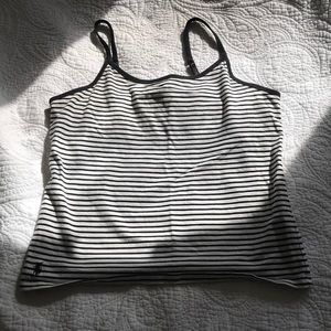 black and white striped tank top
